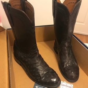 Vintage Ladies Lucchese Handcrafted Ostrich Boots